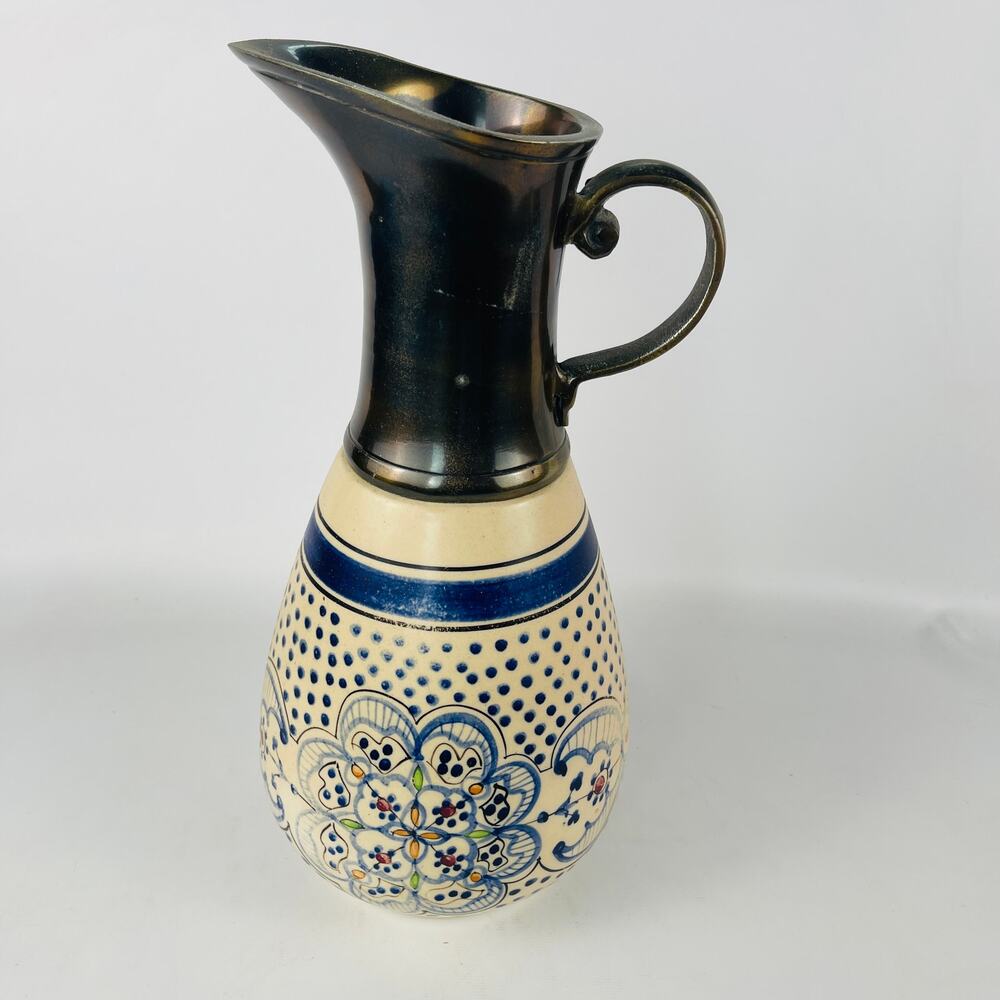 Vintage Foreside Ceramic Pitcher Vase 12 3/8" C13940